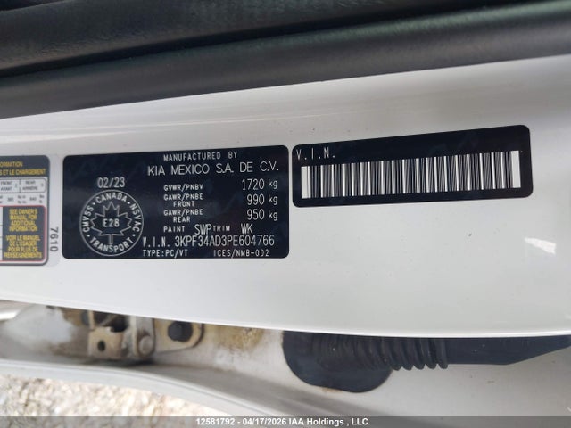 Продажа на аукционе авто 2023 Kia Forte, vin: 3KPF34AD3PE604766, номер лота: 12581792