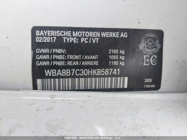 WBA8B7C30HK858741 BMW 340i Xdrive