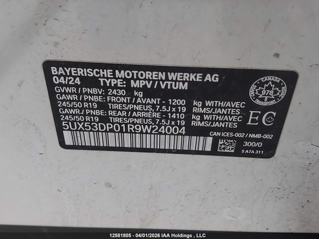5UX53DP01R9W24004 BMW X3 Xdrive30i