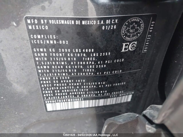 3VV8C7B28TM039021 Volkswagen TAOS S