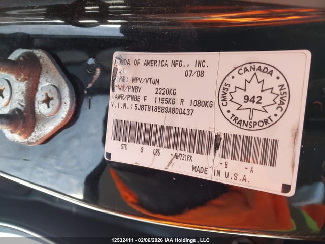 Продажа на аукционе авто 2009 Acura Rdx, vin: 5J8TB18589A800437, номер лота: 12532411