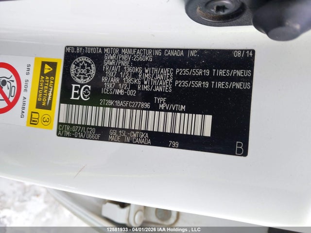 Продаж на аукціоні авто 2015 Lexus Rx 350 Sportdesign, vin: 2T2BK1BA5FC277896, номер лоту: 12581933