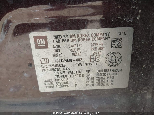 Buick Encore Premium 2018 KL4CJHSB9JB522360 Image 9