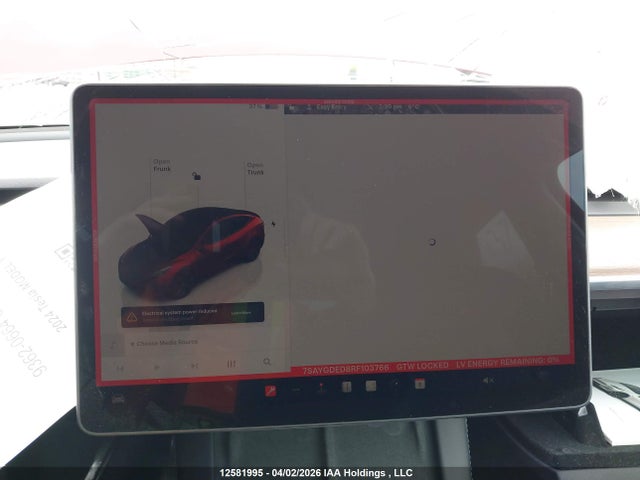 12581995 :رقم المزاد ، 7SAYGDED8RF103766 vin ، 2024 Tesla Model Y Long Range/rwd مزاد بيع