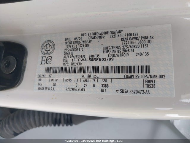1FTFW3L50RFB03799 Ford F150 Xlt