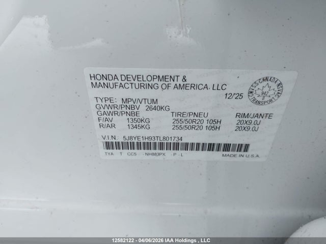 5J8YE1H93TL801734 Acura Mdx Platinum Elite A-spec