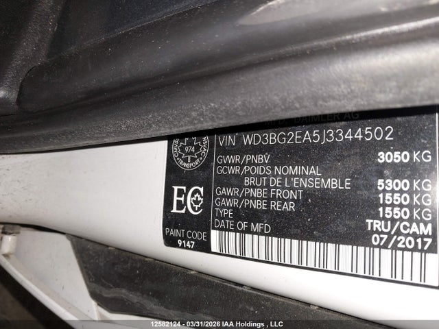 WD3BG2EA5J3344502 Mercedes-Benz Metris