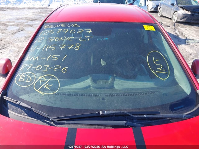 Продажа на аукционе авто 2012 Chevrolet Sonic Lt, vin: 1G1JC6EH9C4115778, номер лота: 12579027