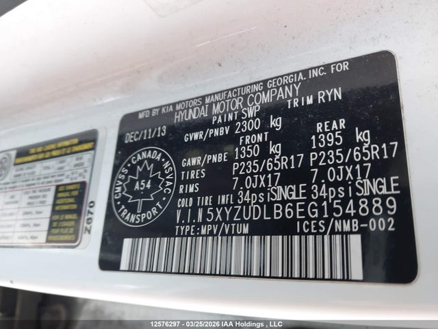 5XYZUDLB6EG154889 Hyundai Santa Fe Sport 2.4 Luxury
