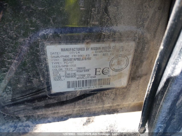 3N1AB7AP8EL676194 Nissan Sentra 1.8 S/1.8 Sl/1.8 Sr/1.8 Sv