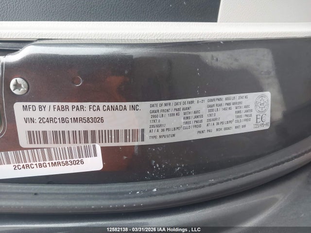 2C4RC1BG1MR583026 Chrysler Pacifica Touring L