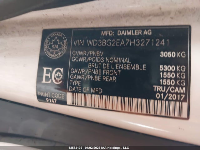 WD3BG2EA7H3271241 Mercedes-Benz Metris