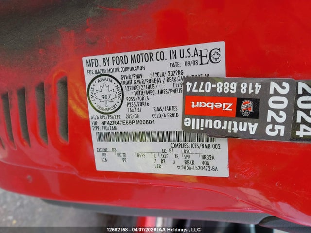 Aukcja sprzedaży 2009 Mazda B4000 Cab Plus, vin: 4F4ZR47E69PM00601, numer aukcji: 12582158