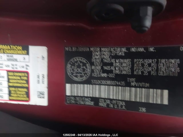 Aukcja sprzedaży 2011 Toyota Sienna, vin: 5TDZK3DC8BS074435, numer aukcji: 12582248