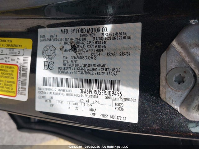 Aukcja sprzedaży 2014 Ford Fusion Hybrid Hybrid, vin: 3FA6P0RU5ER309455, numer aukcji: 12582280