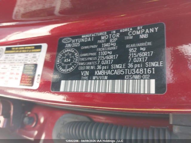 KM8HACAB5TU348161 Hyundai Kona Essential Awd