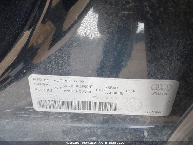 Aukcja sprzedaży 2011 Audi A4 Premium Plus, vin: WAUFFCFL1BN011524, numer aukcji: 12582293