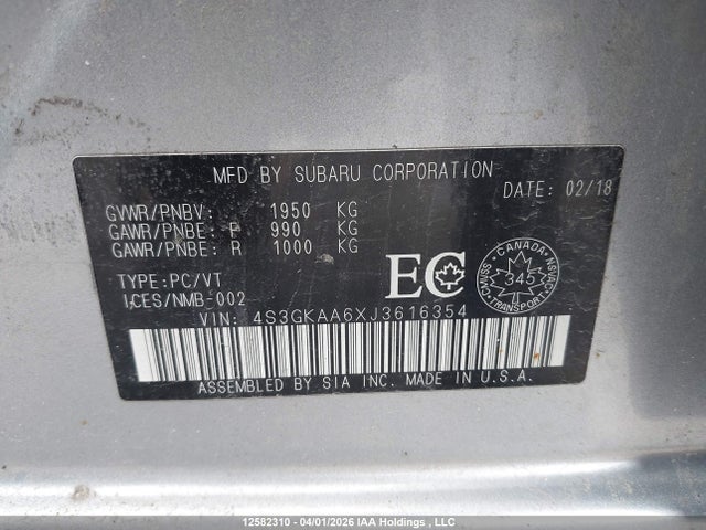 4S3GKAA6XJ3616354 Subaru Impreza