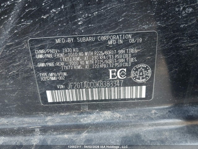 JF2GTACC0K8383347 Subaru Crosstrek Touring