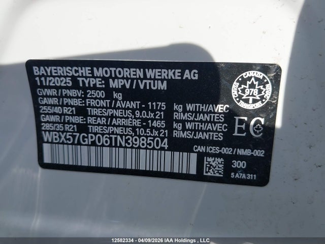 WBX57GP06TN398504 BMW X3 M