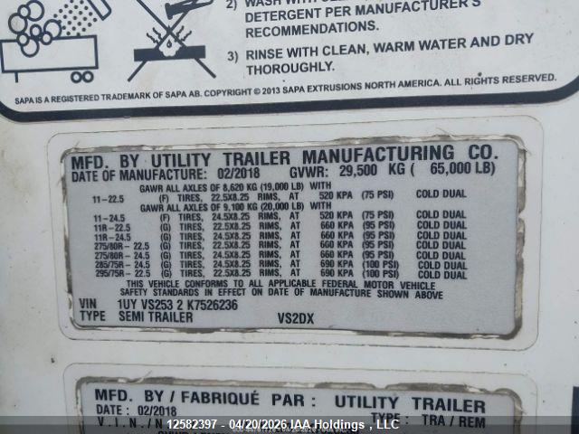 Utility Trailer Mfg Trailer 2019 1UYVS2532K7526236 Image 10