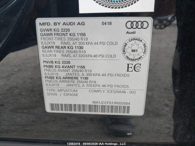 Audi Q3 2.0t Progressiv 2018 WA1JCCFS7JR032554 Image 9