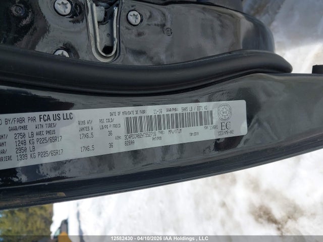 12582430 :رقم المزاد ، 3C4PDCAB2HT552716 vin ، 2017 Dodge Journey Se مزاد بيع