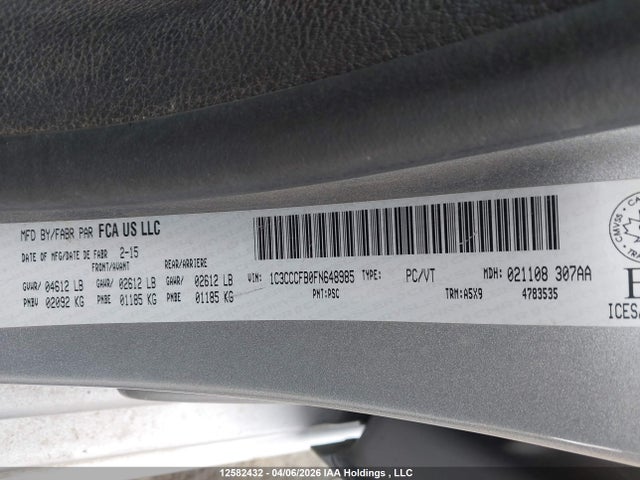 Aukcja sprzedaży 2015 Chrysler 200 Lx, vin: 1C3CCCFB0FN648985, numer aukcji: 12582432