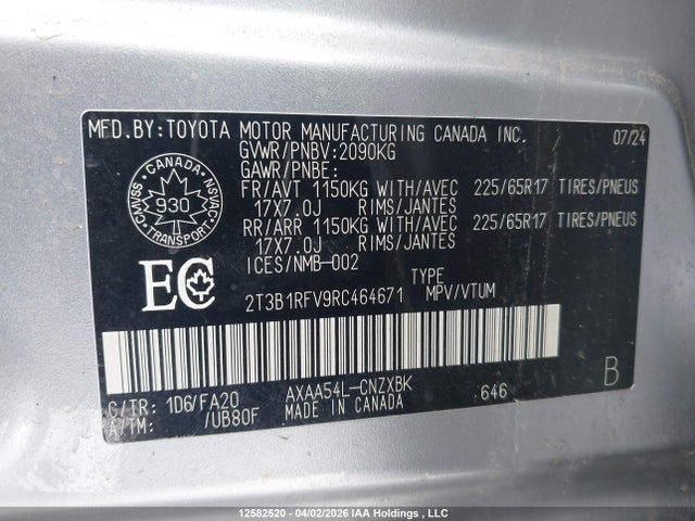 Toyota RAV4 LE 2024 2T3B1RFV9RC464671 Image 9