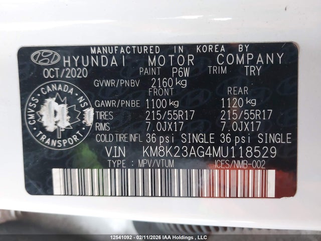 KM8K23AG4MU118529 Hyundai Kona Electric Preferred