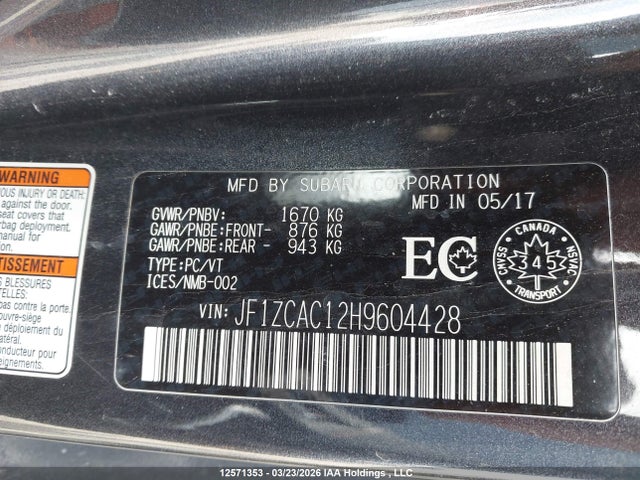 JF1ZCAC12H9604428 Subaru Brz Inazuma Edition/sport-tech