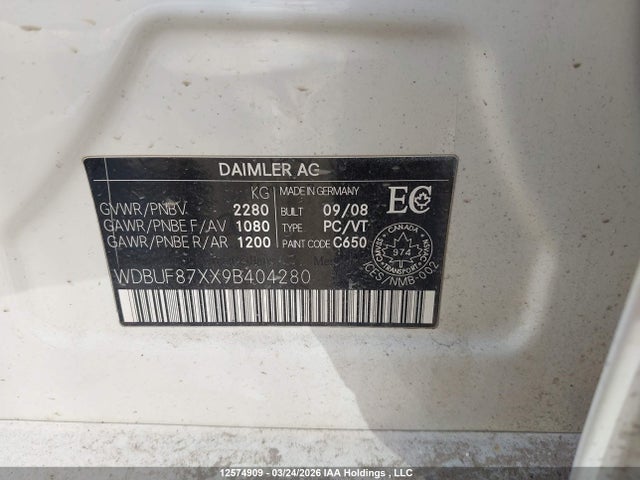 Auction sale of the 2009 Mercedes-benz E 350 4matic, vin: WDBUF87XX9B404280, lot number: 12574909