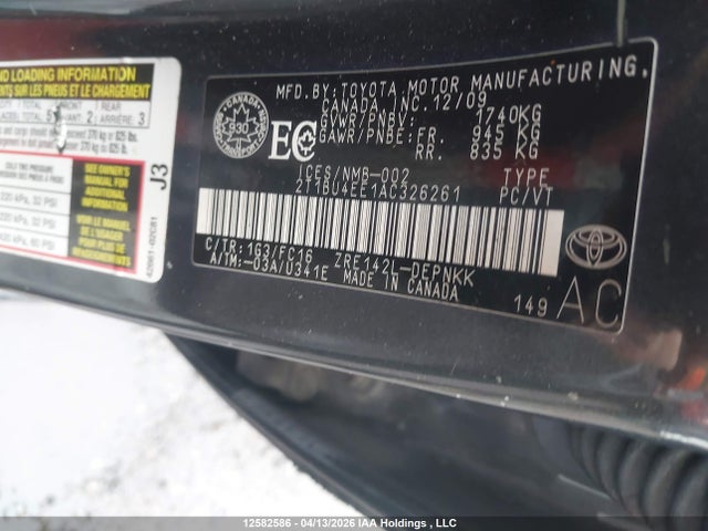Продажа на аукционе авто 2010 Toyota Corolla Le, vin: 2T1BU4EE1AC326261, номер лота: 12582586