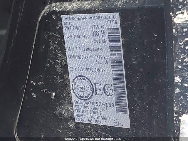 5N1DL0MM2JC529189 Infiniti QX60