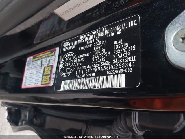 5XYPKDA56HG253341 KIA Sorento Sx/sx Limited