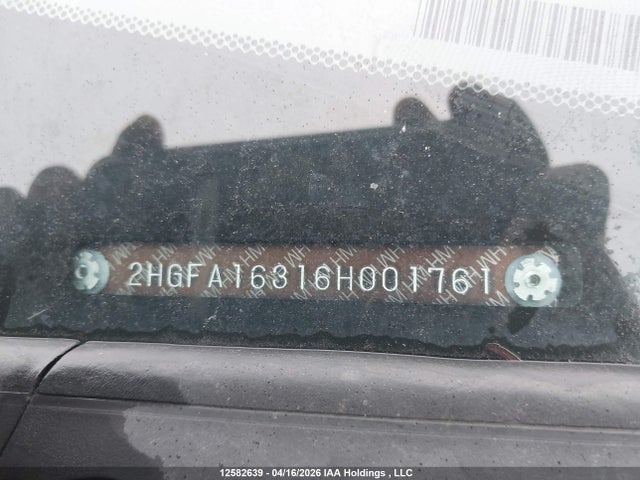 2006 Honda Civic Dx Vp მანქანა იყიდება აუქციონზე, vin: 2HGFA16316H001761, აუქციონის ნომერი: 12582639