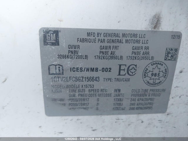 1GTV2LEC5GZ156643 GMC SIERRA 1500