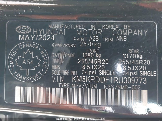 Продаж на аукціоні авто 2024 Hyundai Ioniq 5 Limited/disney 100 Platinum Edition, vin: KM8KRDDF1RU309773, номер лоту: 12582688