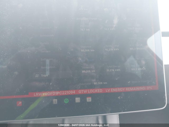 12582690 :رقم المزاد ، LRWYGDFD1PC221094 vin ، 2023 Tesla Model Y Rwd مزاد بيع