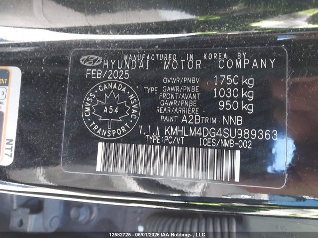2025 Hyundai Elantra Preferred With Tech Package მანქანა იყიდება აუქციონზე, vin: KMHLM4DG4SU989363, აუქციონის ნომერი: 12582725