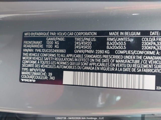 Volvo Xc40 B5 Plus Dark Theme 2025 YV4L12UC0S2490860 Image 9