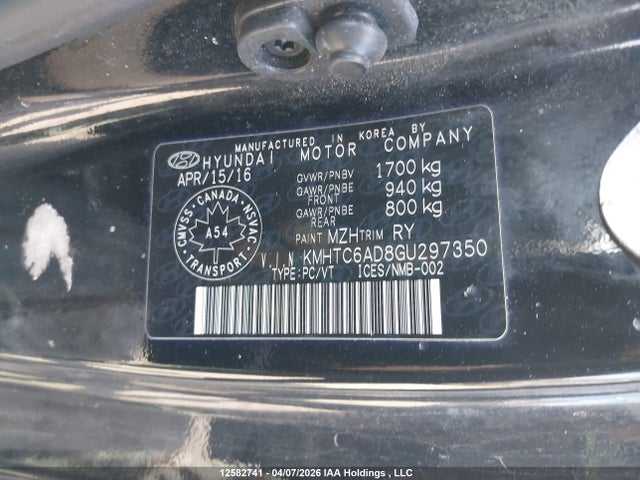 Продаж на аукціоні авто 2016 Hyundai Veloster Se, vin: KMHTC6AD8GU297350, номер лоту: 12582741