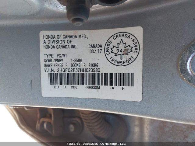 Aukcja sprzedaży 2017 Honda Civic Lx, vin: 2HGFC2F57HH023980, numer aukcji: 12582760