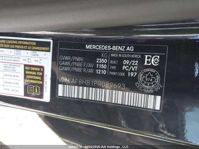 W1KAF8HB1PR089693 Mercedes-Benz Amg C 43 4matic