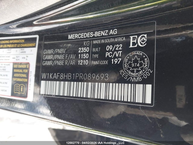 W1KAF8HB1PR089693 Mercedes-Benz Amg C 43 4matic