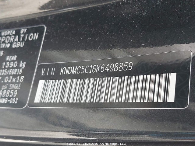 Aukcja sprzedaży 2019 Kia Sedona, vin: KNDMC5C16K6498859, numer aukcji: 12582782