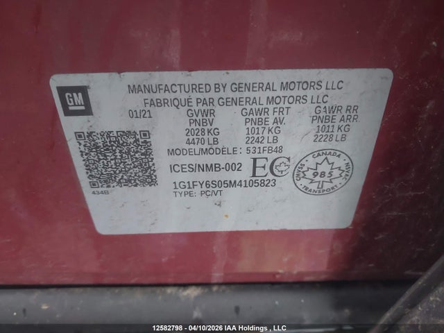 Chevrolet BOLT EV 2021 1G1FY6S05M4105823 Image 18