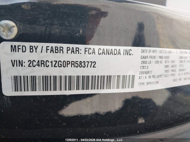 2023 Chrysler Grand Caravan Sxt მანქანა იყიდება აუქციონზე, vin: 2C4RC1ZG0PR583772, აუქციონის ნომერი: 12582811