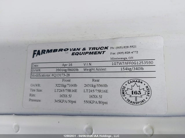 1GTW7AFF0G1253590 GMC Savana G2500