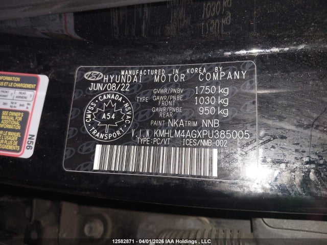KMHLM4AGXPU385005 Hyundai Elantra Preferred Ivt With Tech Package